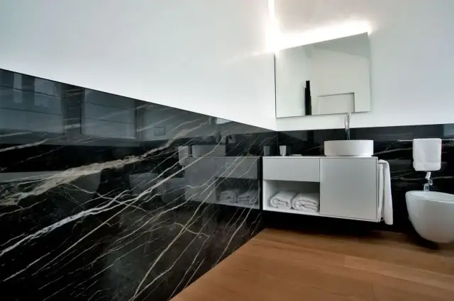 Интерьер с Керамогранит Laminam I Naturali Diamond Cream Bocciardato 5 Натуральный 100x300