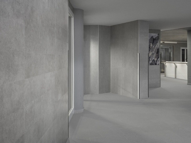Интерьер с Керамогранит Laminam Rigato Neve 3+ LAMF009722 100x300