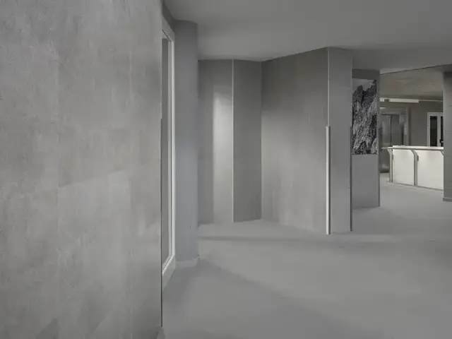 Интерьер с Керамогранит Laminam Rigato Neve 3+ LAMF009722 100x300