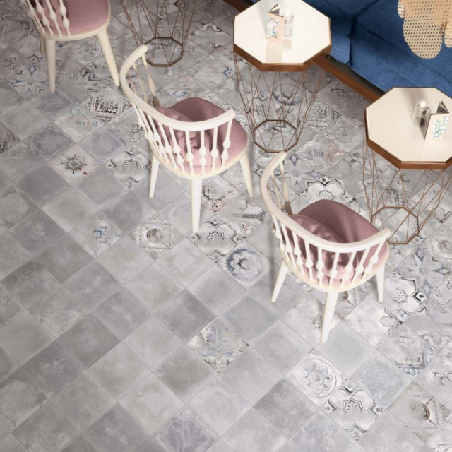 Интерьер с Керамическая плитка CARPET MIX GREY 20x20
