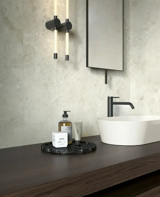 Интерьер с Керамогранит DUE-G Ceramiche Breccia Paradiso Brown Levigato 104719 60x120