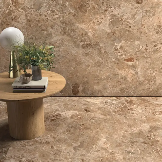 Интерьер с Керамогранит DUE-G Ceramiche Breccia Paradiso Brown Levigato 104719 60x120