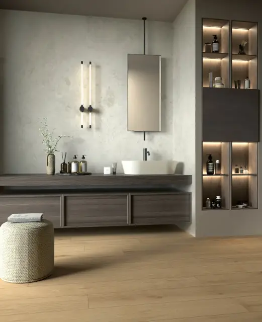 Интерьер с Керамогранит DUE-G Ceramiche Breccia Paradiso Brown Levigato 104719 60x120