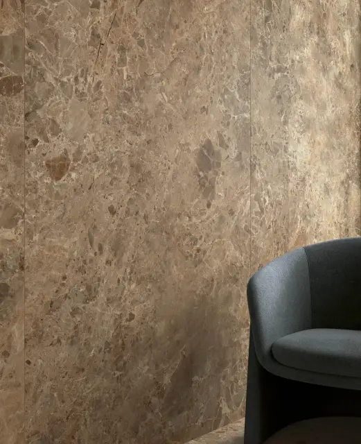 Интерьер с Керамогранит DUE-G Ceramiche Breccia Paradiso Brown Levigato 104719 60x120