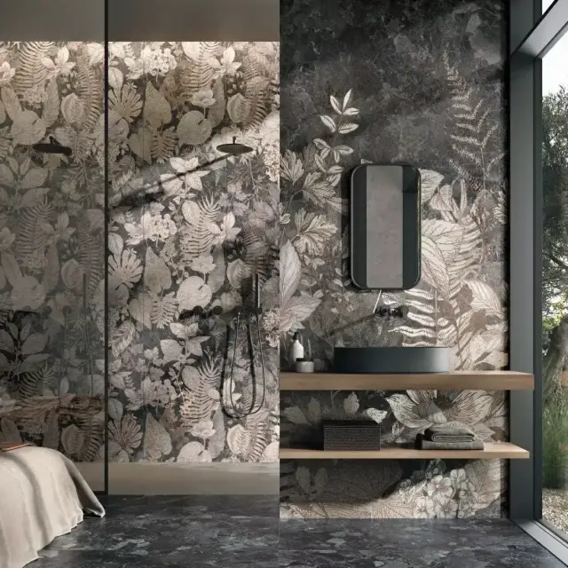 Интерьер с Керамогранит Naxos Mockup Brio Grey Nat.Ret. 136908 60x120