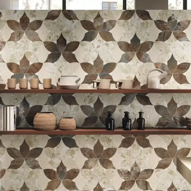 Интерьер с Керамогранит Naxos Mockup Brio Grey Nat.Ret. 136908 60x120