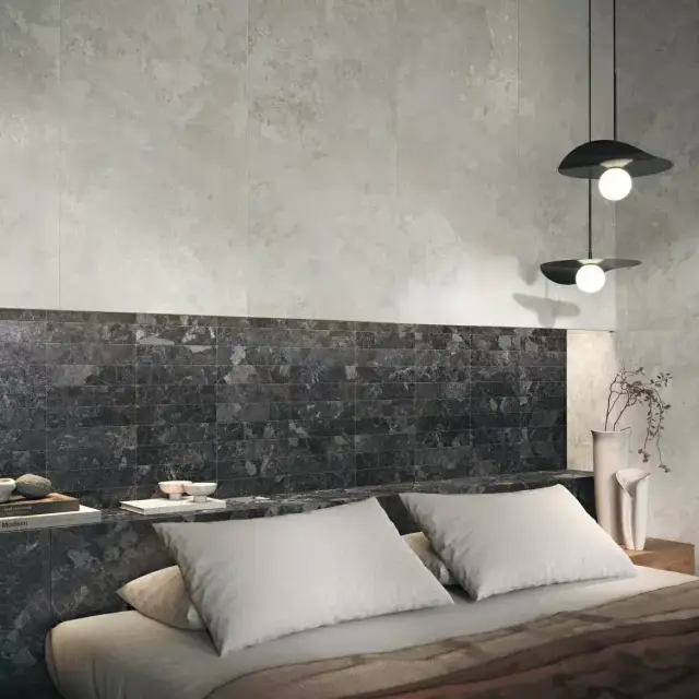 Интерьер с Керамогранит Naxos Mockup Brio Grey Nat.Ret. 136908 60x120