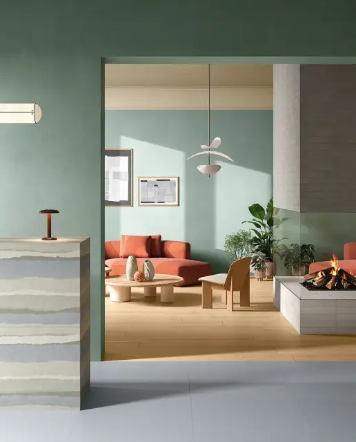 Интерьер с Керамогранит Del Conca Native NI Feeling Earth Rett G9NIFEEARTR 60x60