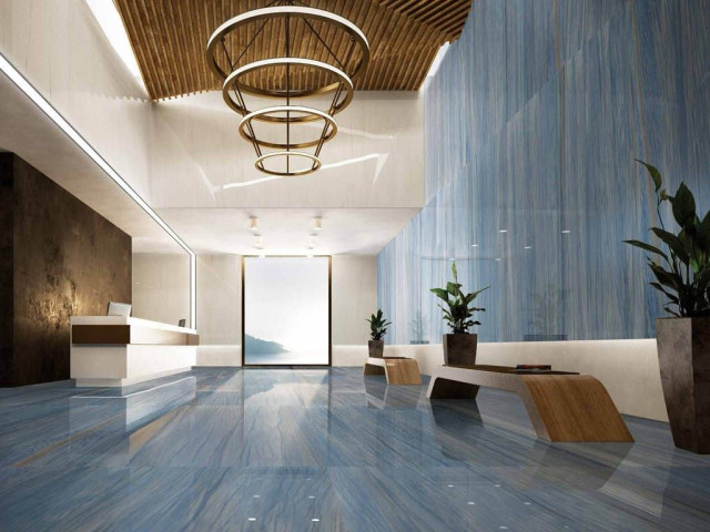 Интерьер с Керамическая плитка AZUL MACAUBA LAPP/RETT	120X240