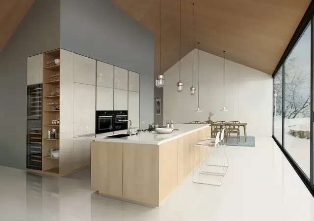 Интерьер с Керамогранит Ava Ceramica Absolute White Rettificato 10mm 97081 60x120
