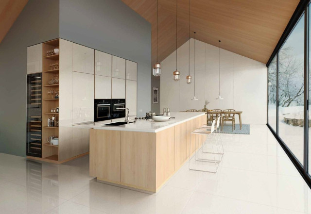 Интерьер с Керамогранит Ava Ceramica Absolute White Rettificato 10mm 97081 60x120