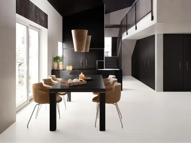Интерьер с Керамогранит Ava Ceramica Absolute White Rettificato 10mm 97081 60x120