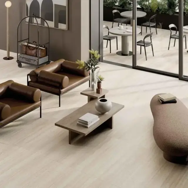 Интерьер с Керамогранит ABK Sensi Roma Ivory Lux 3D Ret PF60014119 120x280