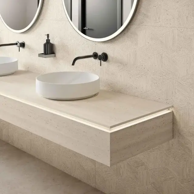 Интерьер с Керамогранит ABK Sensi Roma Ivory Lux 3D Ret PF60014119 120x280