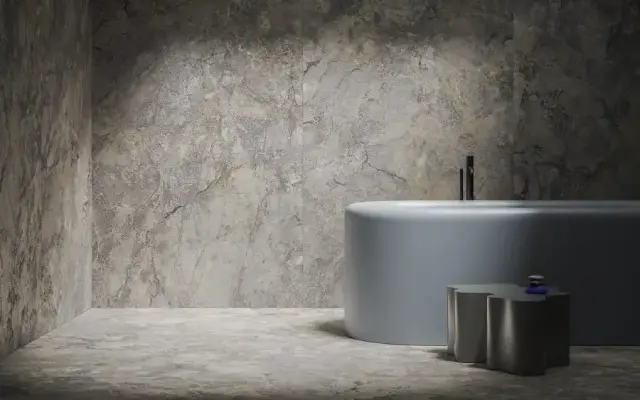 Интерьер с Керамогранит Del Conca Hme Marble Edition Hme 3 Onice Verde Rett Hard GCME03R 60x120