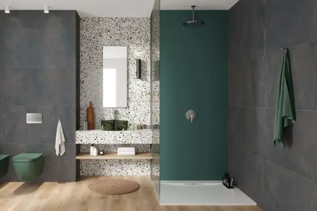 Интерьер с Керамогранит ABK Blend Dots Grey Ret PF60006710 60x60