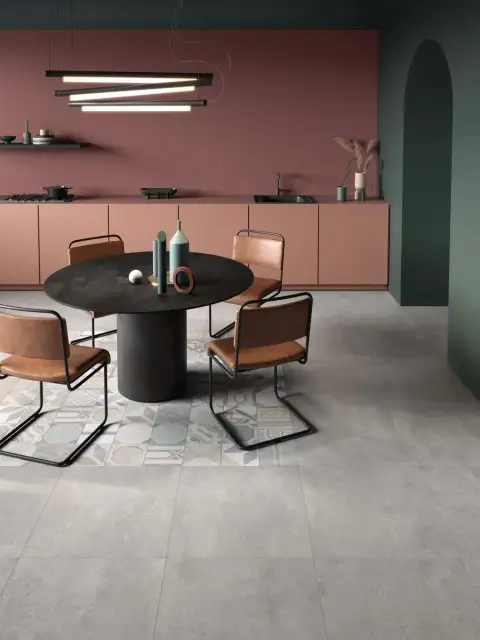 Интерьер с Керамогранит ABK Blend Dots Grey Ret PF60006710 60x60