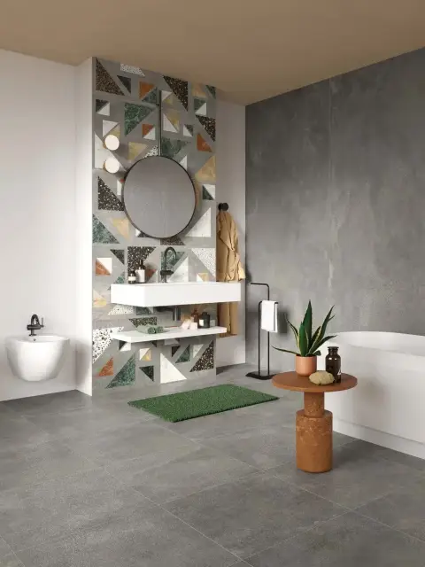 Интерьер с Керамогранит ABK Blend Dots Grey Ret PF60006710 60x60