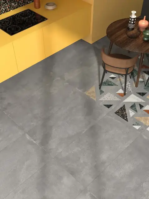 Интерьер с Керамогранит ABK Blend Dots Grey Ret PF60006710 60x60