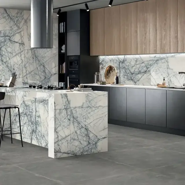 Интерьер с Керамическая плитка W&S D CP4 BOTANICAL GREY B