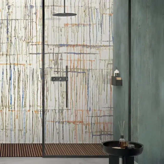 Интерьер с Керамогранит ART WALLS DRIPPING LUX R120X280