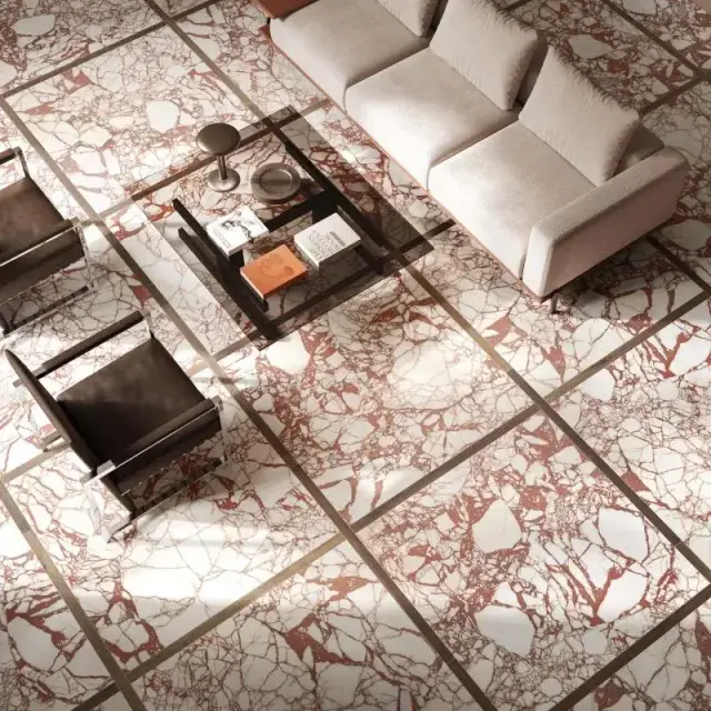 Интерьер с Керамогранит Flaviker Supreme Hedonism Silver Roots Lux 3D R PF60017241 60x120