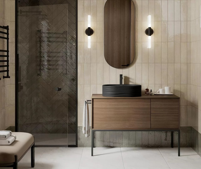 Интерьер с Керамогранит Kerama Marazzi Гран Пале Серый Обрезной SG457320R 50.2x50.2
