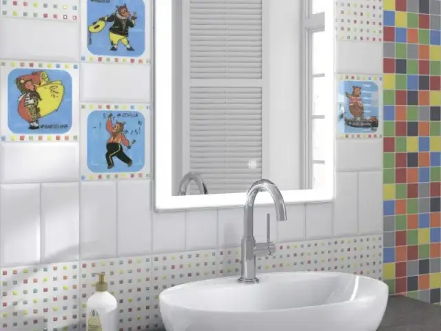Интерьер с Плитка Kerama Marazzi Калейдоскоп Розовый 20x20