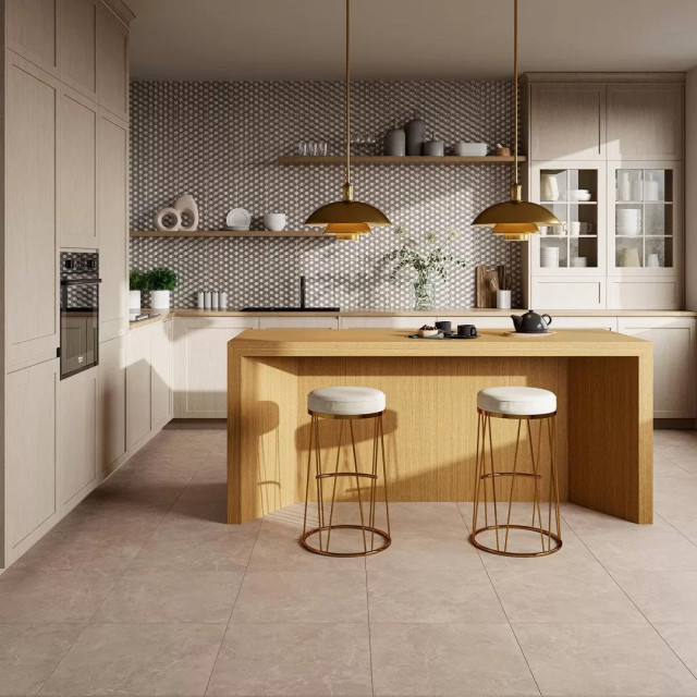 Интерьер с Керамогранит Kerama Marazzi Гран Пале Серый Обрезной SG457320R 50.2x50.2