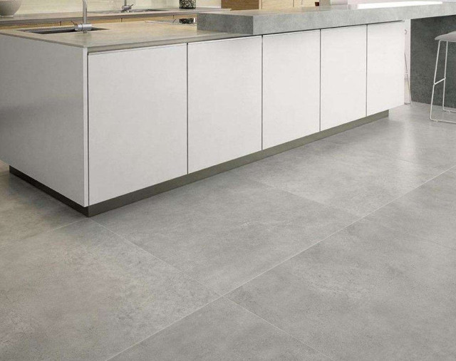 Интерьер с Керамогранит Zerde Concrete Light Grey 00000005021 60x120