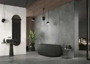 Интерьер с Керамогранит Zerde Concrete Light Grey 00000005021 60x120