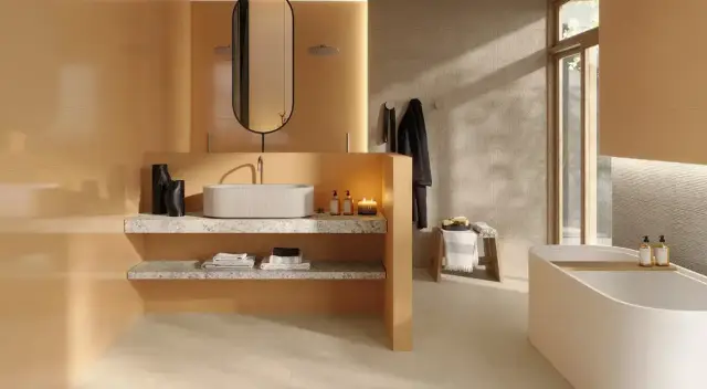 Интерьер с Керамогранит Fap Ceramiche fTX2 Materia Pura Trama Beige Matt R11 RT 60x120