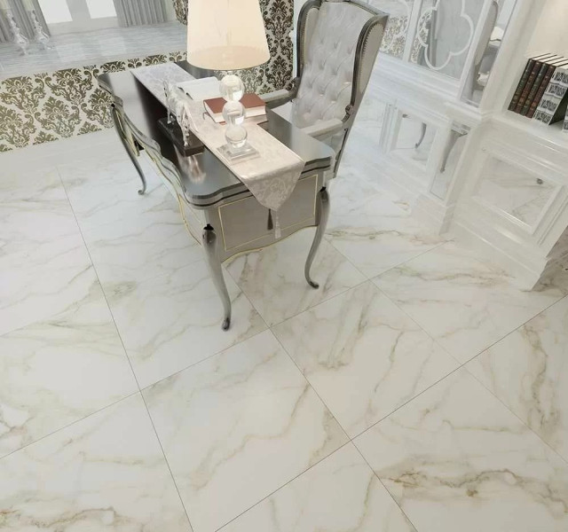 Интерьер с Керамогранит Zerde Carrara White 00000002232 60x60