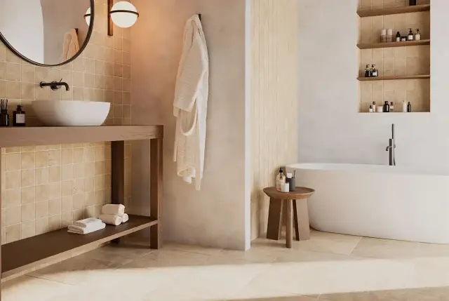 Интерьер с Керамогранит Wow Cross Cut Tuscan 136566 44x44