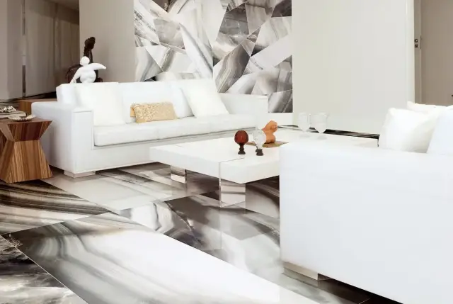 Интерьер с Керамогранит ALABASTRI REX MIELE LAP 80X180 RET