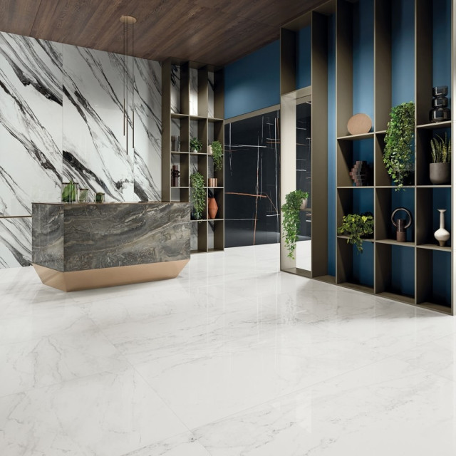 Интерьер с Керамогранит Italon Charme Deluxe Floor Project Statuario Fantastico Натуральный 80x160