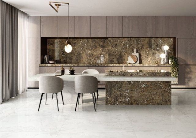 Интерьер с Керамогранит Italon Charme Deluxe Floor Project Statuario Fantastico Натуральный 80x160