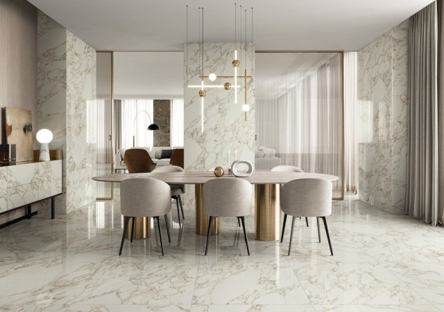 Интерьер с Керамогранит Italon Charme Deluxe Floor Project Statuario Fantastico Натуральный 80x160