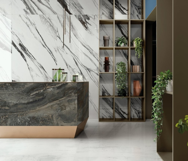 Интерьер с Керамогранит Italon Charme Deluxe Floor Project Statuario Fantastico Натуральный 80x160
