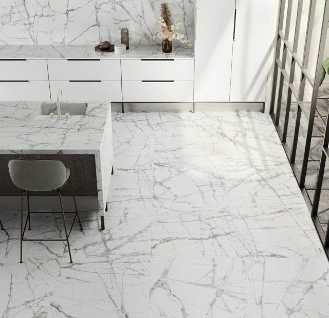 Интерьер с Керамогранит Italon Charme Deluxe Floor Project Statuario Fantastico Натуральный 80x160