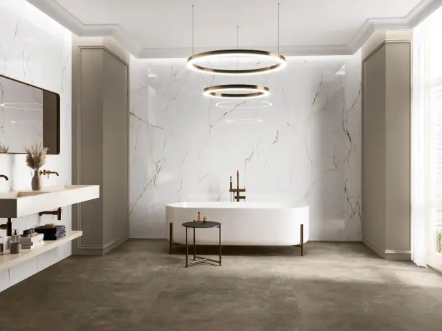 Интерьер с Керамогранит Pamesa Torano M Dorado Compacglass Rect. 017.869.0103.10106 60x120