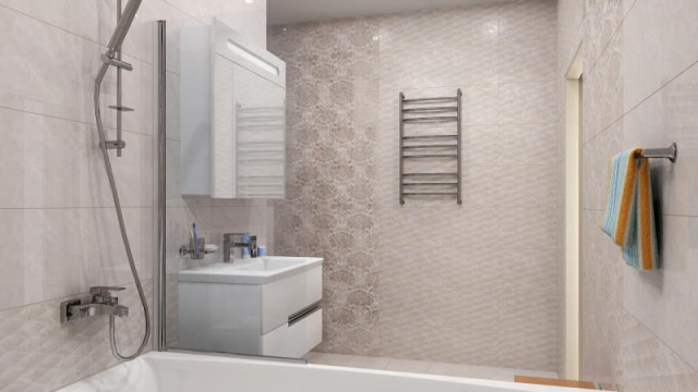Интерьер с Плитка Kerama Marazzi Ричмонд Бежевый Обрезной 13001R 30x89.5