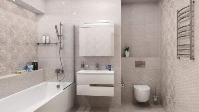 Интерьер с Плитка Kerama Marazzi Ричмонд Бежевый Обрезной 13001R 30x89.5