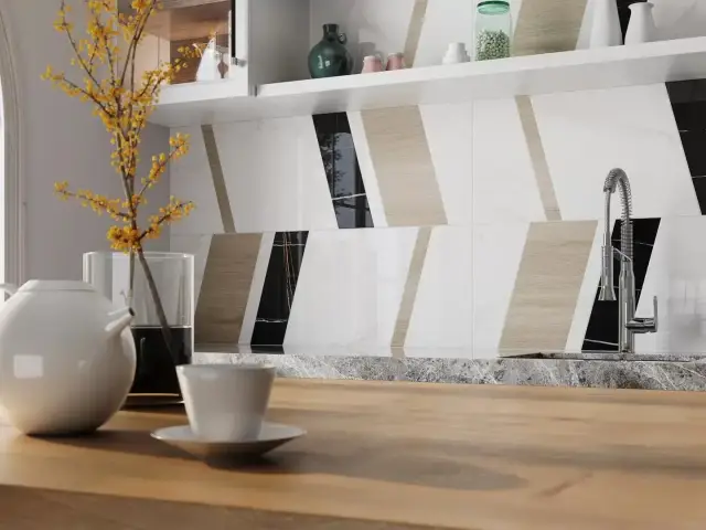 Интерьер с Плитка Kerama Marazzi Бертран Прадо Белый Обрезной 14001R 40x120