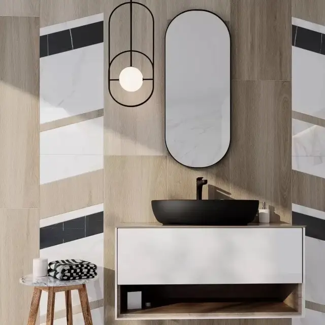 Интерьер с Плитка Kerama Marazzi Бертран Прадо Белый Обрезной 14001R 40x120
