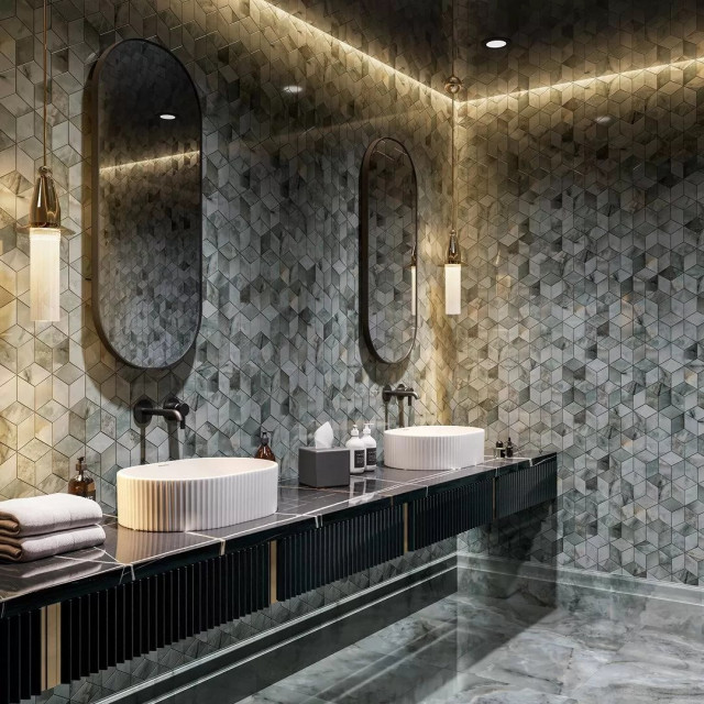 Интерьер с Декор Kerama Marazzi Джардини Мозаика T017/14025 37.5x45