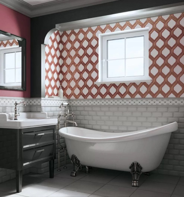 Интерьер с Плитка Kerama Marazzi Алькасар Клемансо Зелёный Тёмный Грань 16059 7.4x15