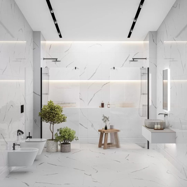 Интерьер с Керамогранит Kerama Marazzi Монте Тиберио Бежевый Лаппатированный Обрезной SG592022R 119.5x238.5