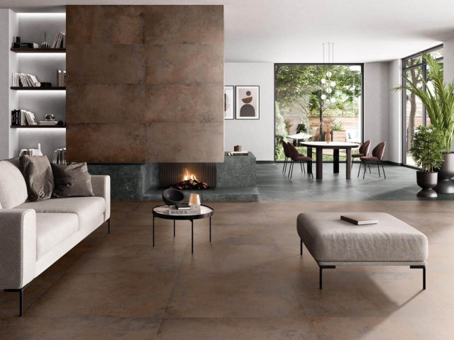 Интерьер с Керамогранит Pamesa Alloy Copper Matt Rect. R10 017.869.0287.10476 60x120