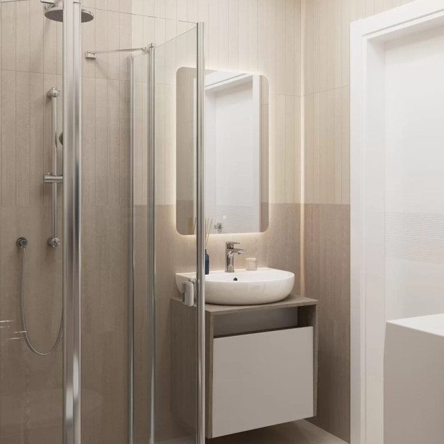 Интерьер с Керамогранит Kerama Marazzi Про Дабл Светлый Обрезной DD601200R 60x60